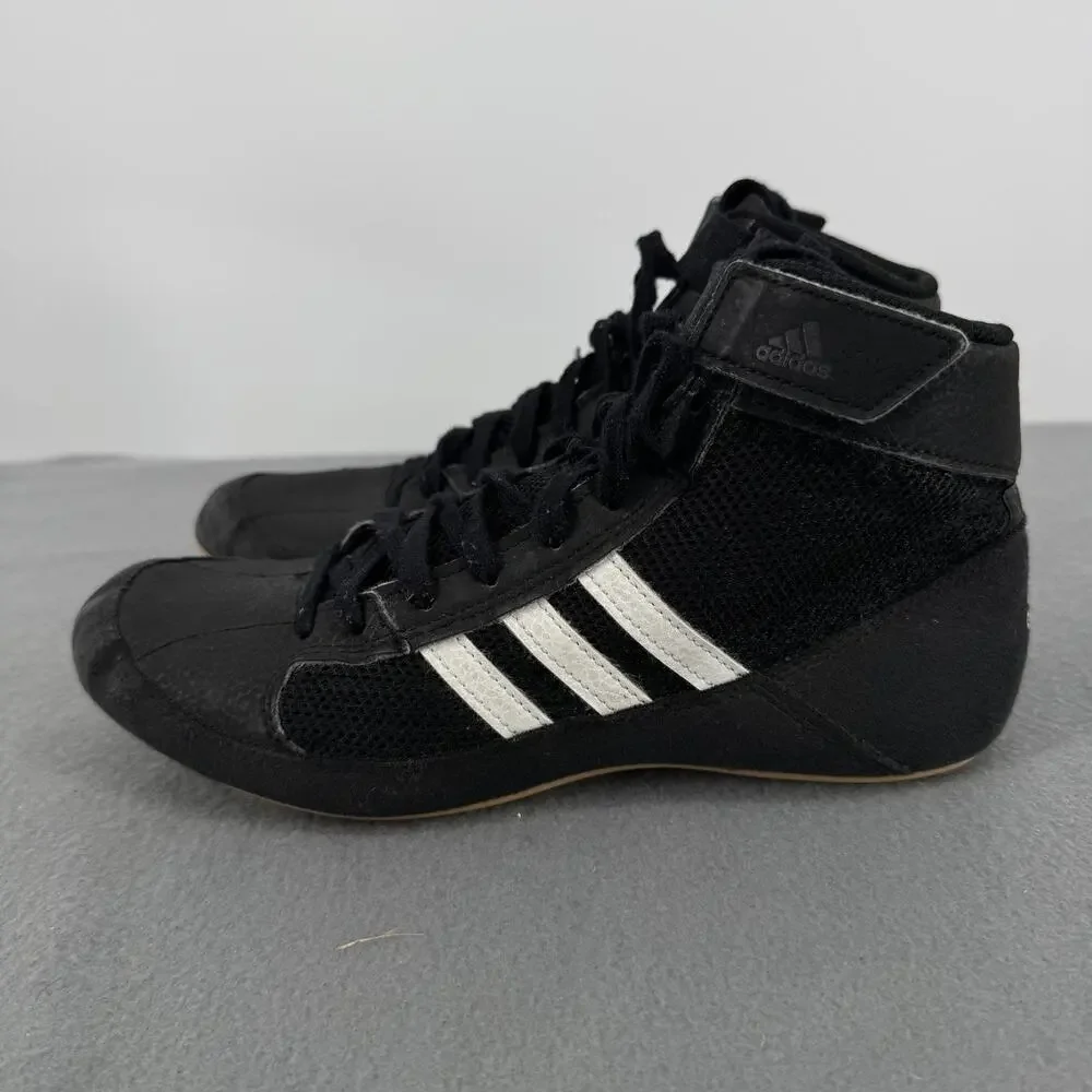 Adidas HVC 2 Wrestling Shoes Mens 5.5 Black White AQ3327 Mat Shoes